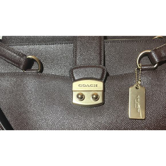 Coach Avery Carryall Brown Crossgrain Leather Shoulder Bag - Picture 4 of 8